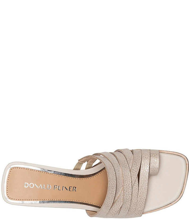 Donald Pliner Dayvi Metallic Tumbled Leather Toe Ring Dress Sandals