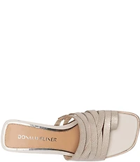 Donald Pliner Dayvi Metallic Tumbled Leather Toe Ring Dress Sandals