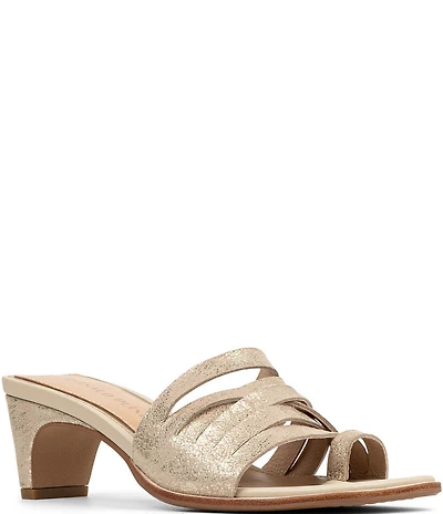 Donald Pliner Dayvi Metallic Tumbled Suede Toe Ring Dress Sandals
