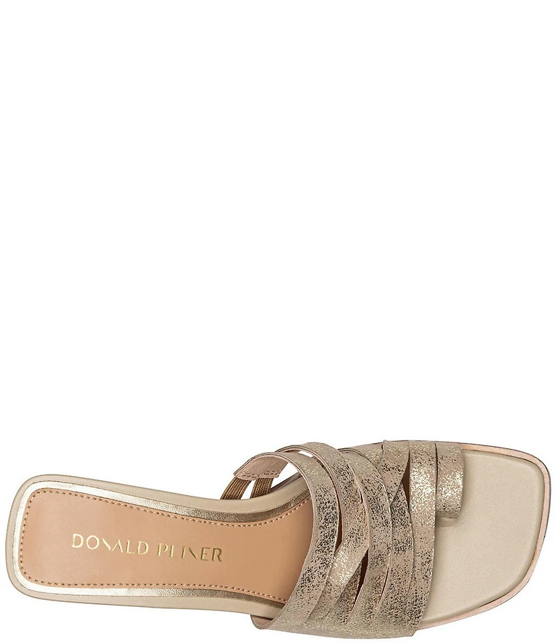 Donald Pliner Dayvi Metallic Tumbled Suede Toe Ring Dress Sandals