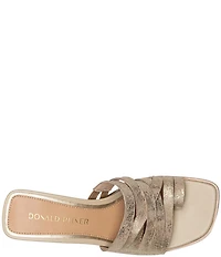 Donald Pliner Dayvi Metallic Tumbled Suede Toe Ring Dress Sandals
