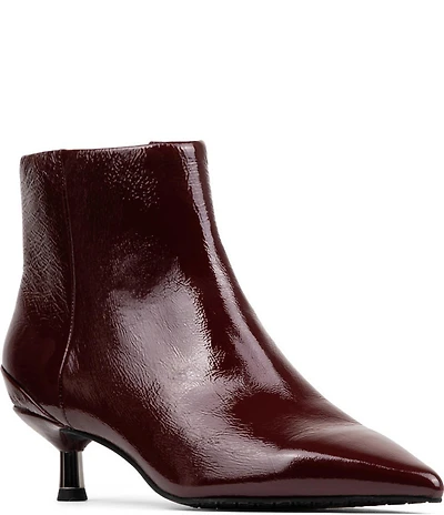 Donald Pliner Dazha Crinkle Patent Leather Kitten Heel Dress Booties