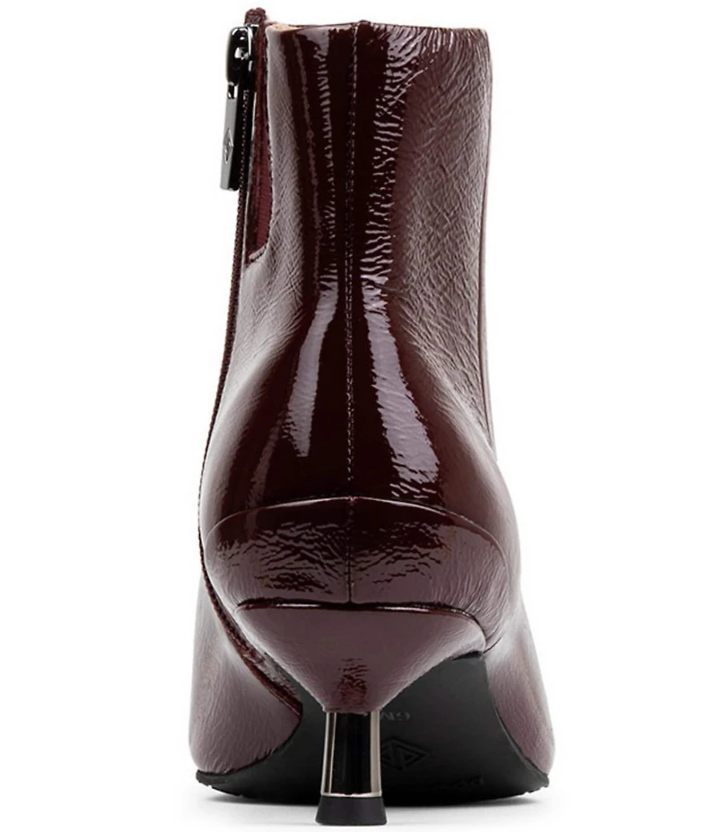 Donald Pliner Dazha Crinkle Patent Leather Kitten Heel Dress Booties
