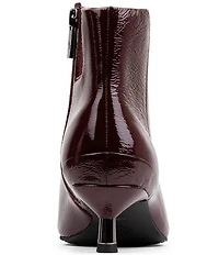 Donald Pliner Dazha Crinkle Patent Leather Kitten Heel Dress Booties
