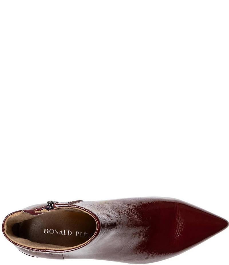 Donald Pliner Dazha Crinkle Patent Leather Kitten Heel Dress Booties