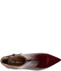 Donald Pliner Dazha Crinkle Patent Leather Kitten Heel Dress Booties