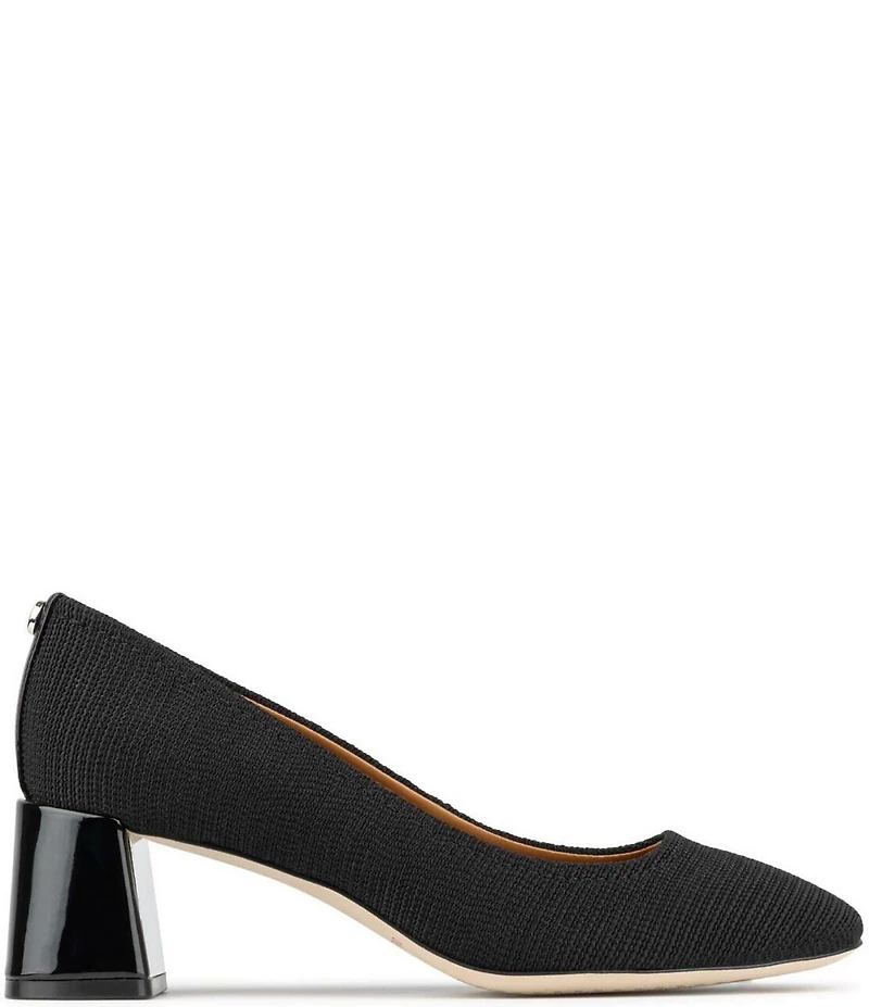 Donald Pliner Delite Crepe Square Toe Block Heel Pumps