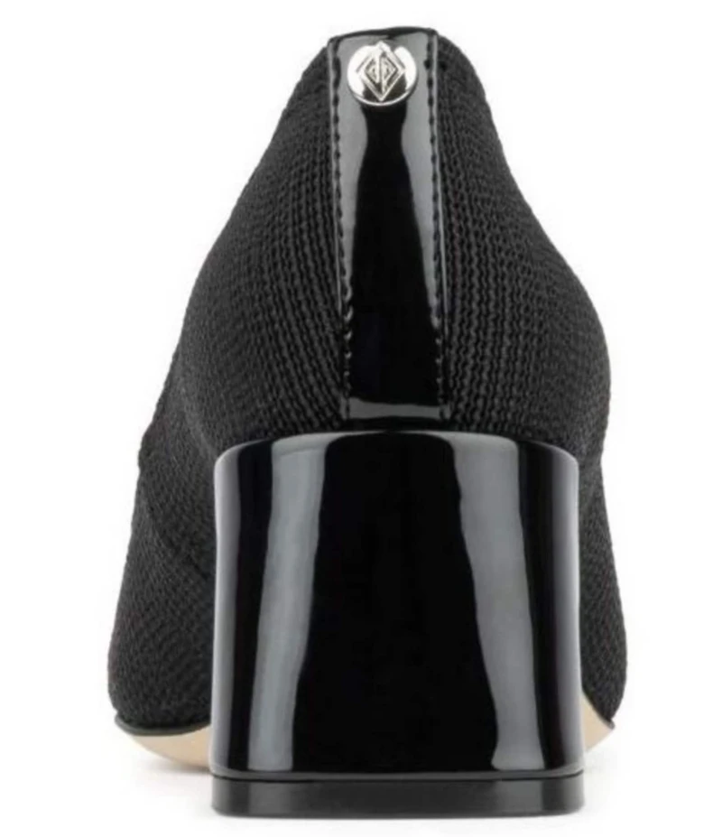 Donald Pliner Delite Crepe Square Toe Block Heel Pumps