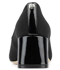 Donald Pliner Delite Crepe Square Toe Block Heel Pumps