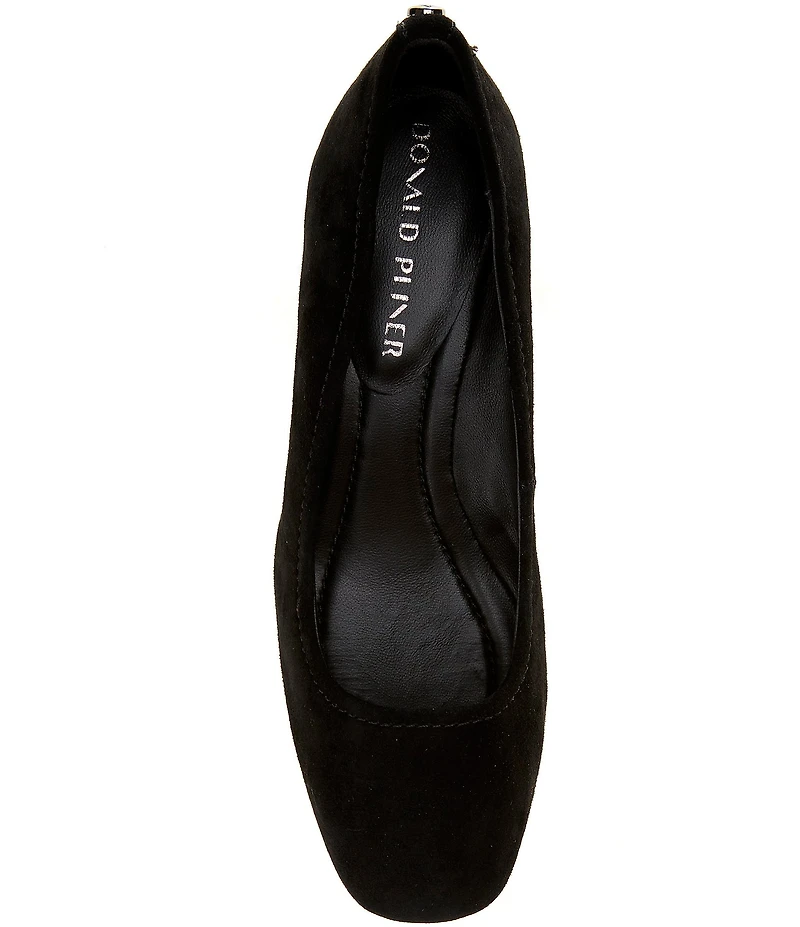 Donald Pliner Delite Suede Square Toe Block Heel Pumps