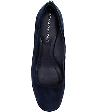 Donald Pliner Delite Suede Square Toe Block Heel Pumps