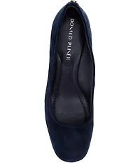 Donald Pliner Delite Suede Square Toe Block Heel Pumps