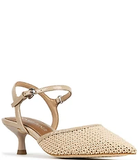 Donald Pliner Demur Macrame Patent Ankle Strap Pointed Toe Dress Pumps