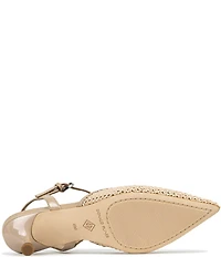 Donald Pliner Demur Macrame Patent Ankle Strap Pointed Toe Dress Pumps