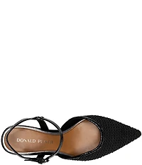 Donald Pliner Demur Macrame Patent Ankle Strap Pointed Toe Dress Pumps