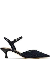 Donald Pliner Demur Macrame Patent Ankle Strap Pointed Toe Dress Pumps