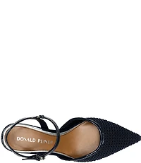 Donald Pliner Demur Macrame Patent Ankle Strap Pointed Toe Dress Pumps