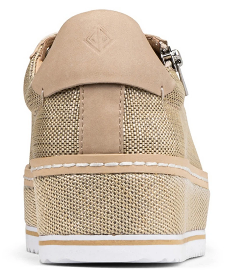 Donald Pliner Dew Shiny Raffia Side Zip Platform Sneakers