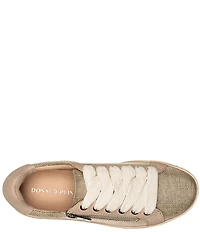 Donald Pliner Dew Shiny Raffia Side Zip Platform Sneakers
