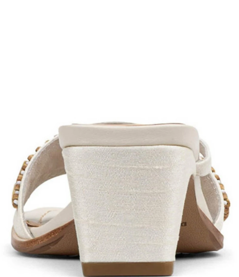 Donald Pliner Dhora Silk Asymmetrical Thong Beaded Slide Sandals