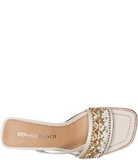 Donald Pliner Dhora Silk Asymmetrical Thong Beaded Slide Sandals