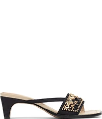 Donald Pliner Dhora Silk Asymmetrical Thong Beaded Slide Sandals