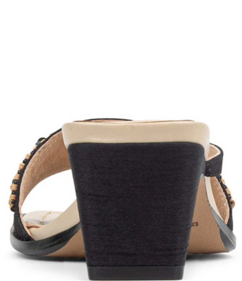 Donald Pliner Dhora Silk Asymmetrical Thong Beaded Slide Sandals