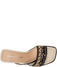 Donald Pliner Dhora Silk Asymmetrical Thong Beaded Slide Sandals