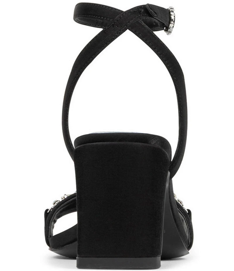 Donald Pliner Doyenne Crepe Elastic Ankle Strap Jewel Ornament Dress Sandals