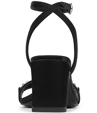 Donald Pliner Doyenne Crepe Elastic Ankle Strap Jewel Ornament Dress Sandals