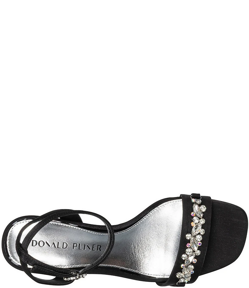 Donald Pliner Doyenne Crepe Elastic Ankle Strap Jewel Ornament Dress Sandals