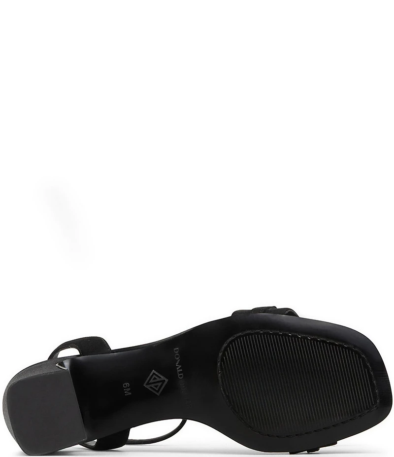 Donald Pliner Doyenne Crepe Elastic Ankle Strap Jewel Ornament Dress Sandals