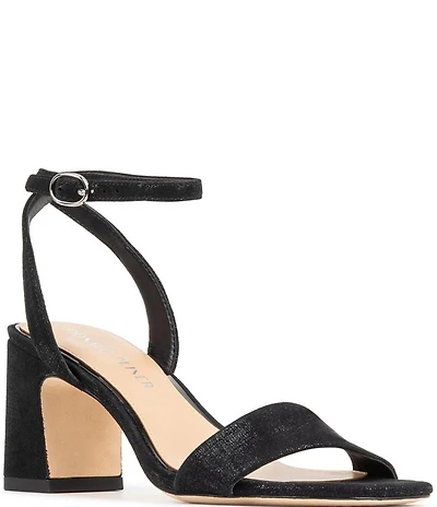 Donald Pliner Doyenne Distressed Metallic Leather Ankle Strap Dress Sandals