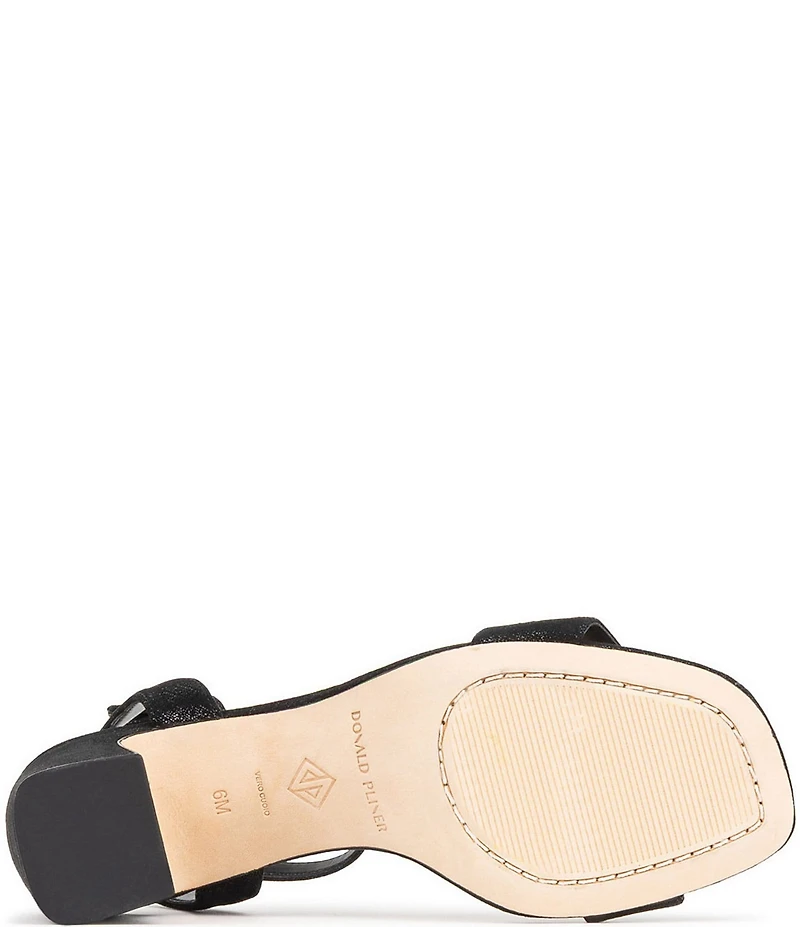 Donald Pliner Doyenne Distressed Metallic Leather Ankle Strap Dress Sandals