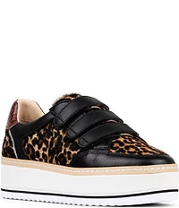Donald Pliner Dreamboat Leopard Print Haircalf Platform Sneakers