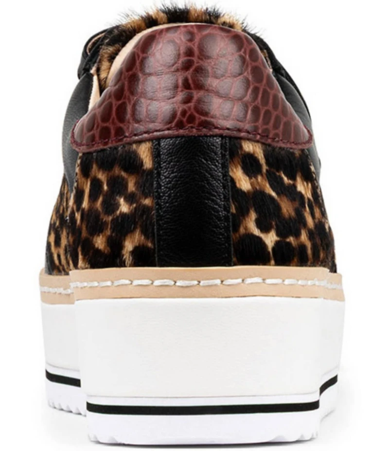 Donald Pliner Dreamboat Leopard Print Haircalf Platform Sneakers