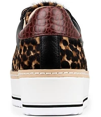 Donald Pliner Dreamboat Leopard Print Haircalf Platform Sneakers