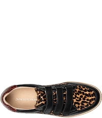 Donald Pliner Dreamboat Leopard Print Haircalf Platform Sneakers