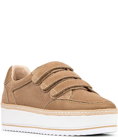Donald Pliner Dreamboat Perforated Suede Platform Sneakers