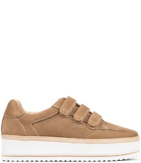Donald Pliner Dreamboat Perforated Suede Platform Sneakers