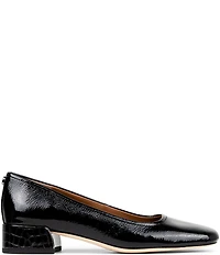 Donald Pliner Dreww Crinkle Patent Leather Croco Block Heel Pumps