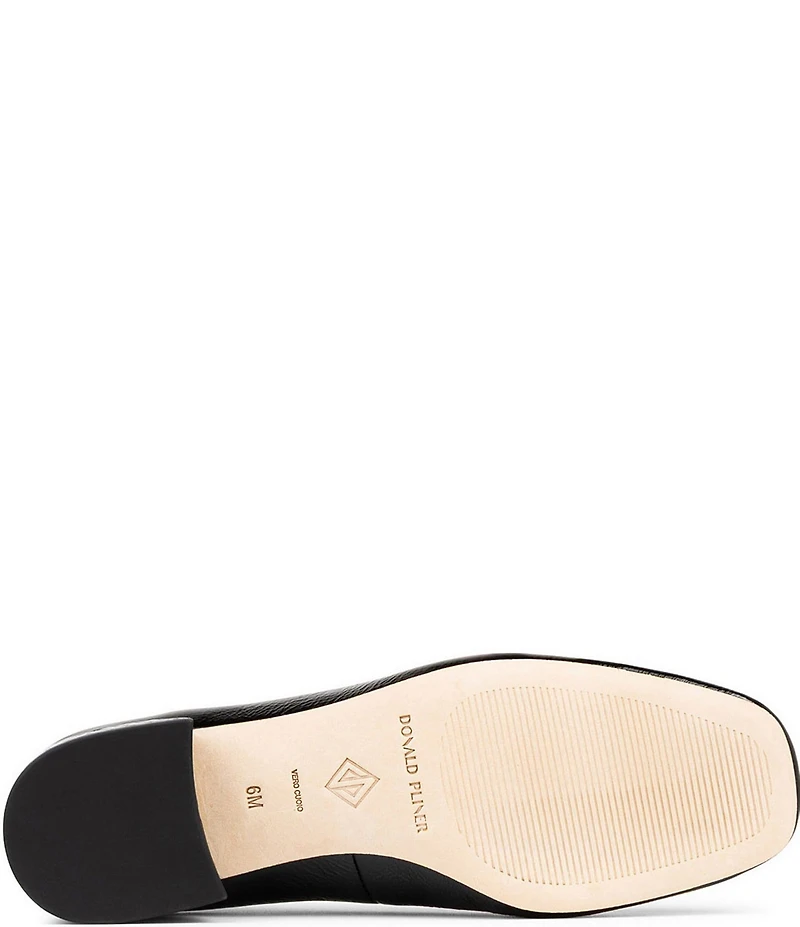 Donald Pliner Dreww Crinkle Patent Leather Croco Block Heel Pumps