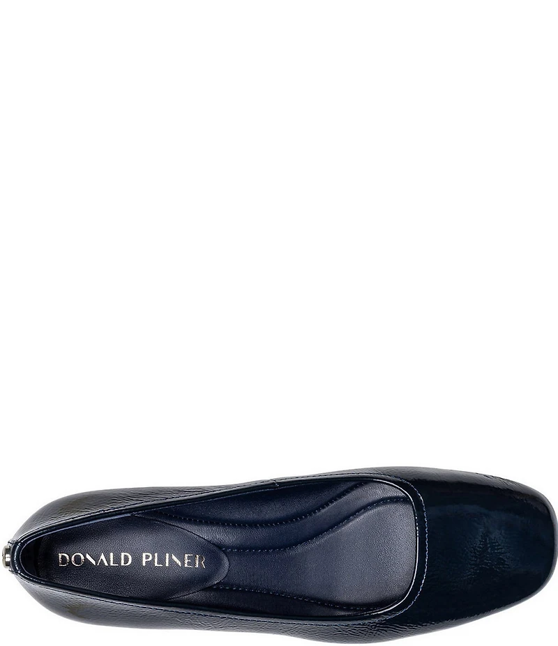 Donald Pliner Dreww Crinkle Patent Leather Croco Block Heel Pumps