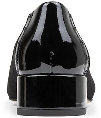 Donald Pliner Dreww Suede Perforated Patent Cap Toe Pumps