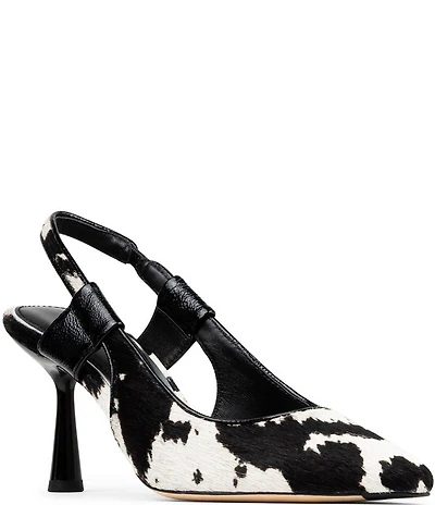 Donald Pliner Elliemay Cow Print Calf Hair Slingback Pumps