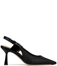 Donald Pliner Elliemay Raffia Patent Leather Slingback Pumps