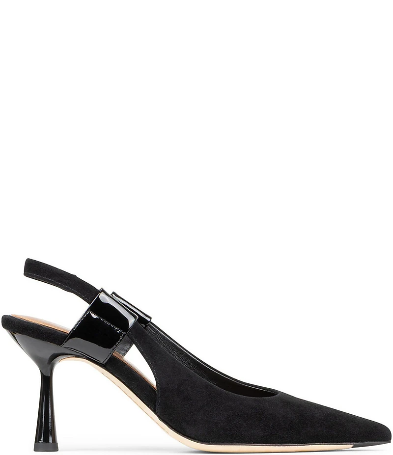 Donald Pliner Elliemay Suede and Patent Slingback Pumps