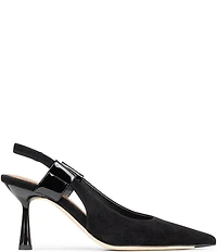 Donald Pliner Elliemay Suede and Patent Slingback Pumps