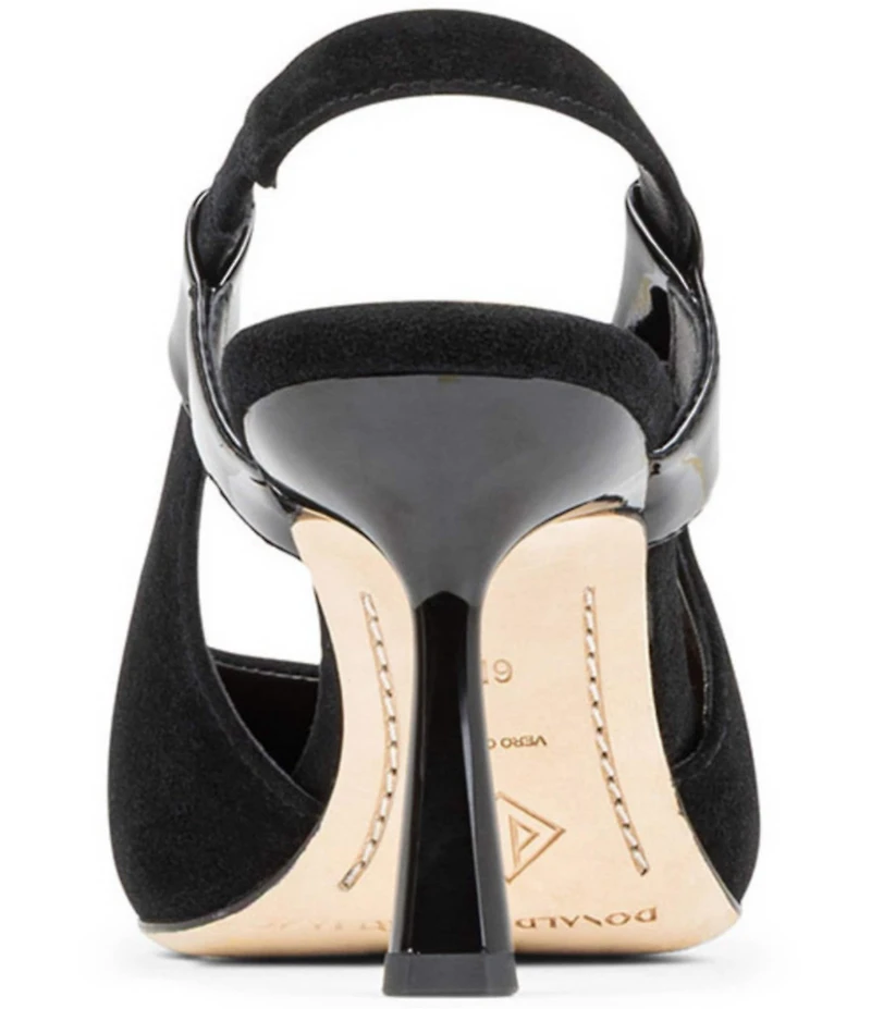 Donald Pliner Elliemay Suede and Patent Slingback Pumps
