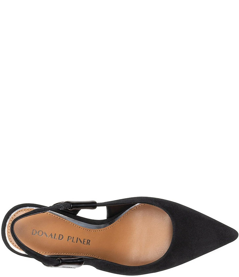 Donald Pliner Elliemay Suede and Patent Slingback Pumps